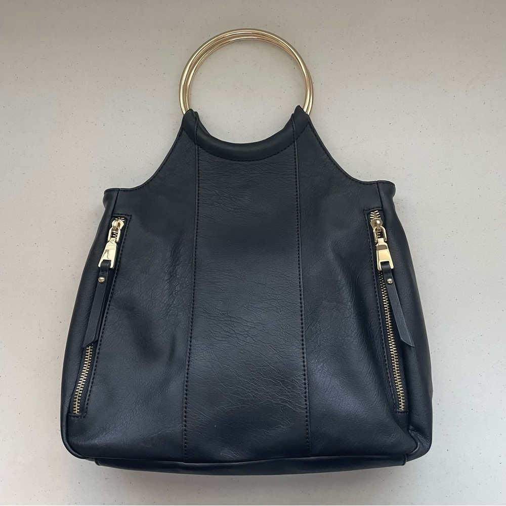 I.N.C. International Concepts - Black Huw Gold Bangle Handle Crossbody Purse